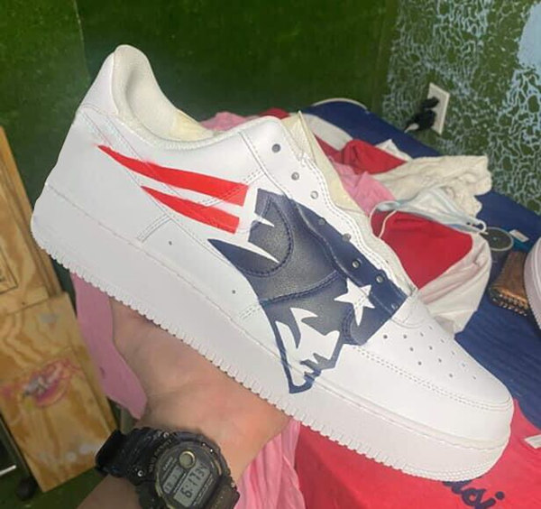 Women's New England Patriots Air Force 1 Sneakers 3002 Women's New England Patriots Air Force 1 Sneakers 3002